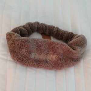 SKIMS Plush Brown Kids Headband with Embroidered Logo